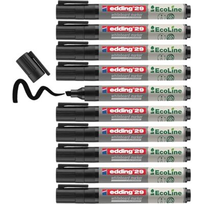 edding 29 Ecoline Whiteboardmarker schwarz 10 Whiteboard Stifte Keilspitze 1-5 mm Boardmarker abwischbar Whiteboard, Flipchart, Magnettafel, Pinnwand, Memoboard Sketchnotes nachfüllbar edding 29 Ecoline Whiteboardmarker schwarz 10 Whiteboard Stifte Keilspitze 1-5 mm Boardmarker abwischbar Whiteboard, Flipchart, Magnettafel, Pinnwand, Memoboard Sketchnotes nachfüllbar