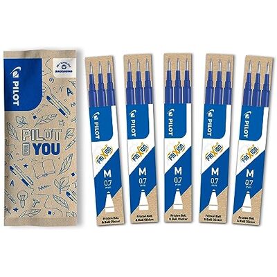 PILOT FriXion Ersatzminen 0.7 15 Stück Blau Radierbare Tinte Kompatibel Mit Ball & Clicker 0.7 Mittlere Stärke Gel-Tintenrollermine PILOT FriXion Ersatzminen 0.7 15 Stück Blau Radierbare Tinte Kompatibel Mit Ball & Clicker 0.7 Mittlere Stärke Gel-Tintenrollermine
