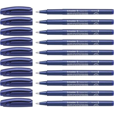 Schneider Topball 847 Tintenroller (Kunststoffspitze, 0,5 mm) 10er Packung blau Schneider Topball 847 Tintenroller (Kunststoffspitze, 0,5 mm) 10er Packung blau