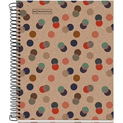 Miquelrius 100 Prozent Recycling-Notizbuch, 1 Farbstreifen, A5, 80 karierte 5-mm-Blätter, 80-g-Papier, 2 Löcher, Einband aus Recycling-Karton, Öko-Konfetti-Design Miquelrius 100 Prozent Recycling-Notizbuch, 1 Farbstreifen, A5, 80 karierte 5-mm-Blätter, 80-g-Papier, 2 Löcher, Einband aus Recycling-Karton, Öko-Konfetti-Design
