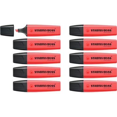 STABILO Textmarker BOSS ORIGINAL 10er Pack, rot STABILO Textmarker BOSS ORIGINAL 10er Pack, rot
