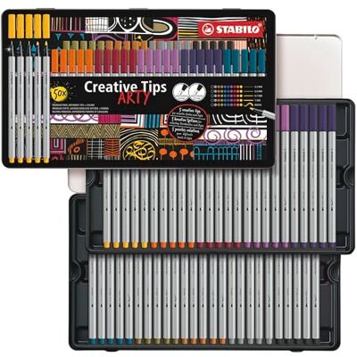 STABILO Multi-Liner-Set Creative Tips ARTY, 50er Metalletui, URBAN STABILO Multi-Liner-Set Creative Tips ARTY, 50er Metalletui, URBAN