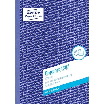 Avery 1307 Rapport (A5, mit 2 Blatt Blaupapier, von Rechtsexperten geprüft, für Deutschland und Österreich zur Dokumentation von Arbeitsleistung und Materialverbrauch, 100 Blatt) weiß Avery 1307 Rapport (A5, mit 2 Blatt Blaupapier, von Rechtsexperten geprüft, für Deutschland und Österreich zur Dokumentation von Arbeitsleistung und Materialverbrauch, 100 Blatt) weiß