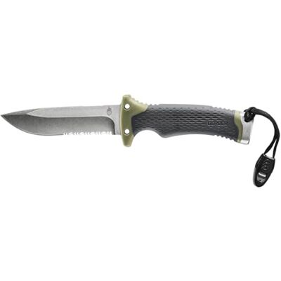 Gerber Outdoor/Survival-Messer mit Teilwellenschliff, Ultimate Survival Fixed, Klingenlänge: 12 cm, Rostfreier Stahl, 30-001830, Schwarz Gerber Outdoor/Survival-Messer mit Teilwellenschliff, Ultimate Survival Fixed, Klingenlänge: 12 cm, Rostfreier Stahl, 30-001830, Schwarz