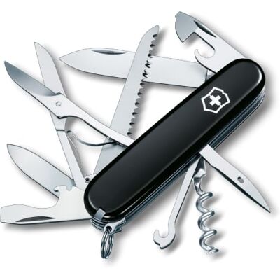 Victorinox Huntsman Taschenmesser Multitool Swiss Army Knife, 15 Robustes Offiziersmesser mit Holzsäge, Schere und Korkenzieher. Ideal für Outdoor und Alltag in Schwarz, 91 mm Länge. Victorinox Huntsman Taschenmesser Multitool Swiss Army Knife, 15 Robustes Offiziersmesser mit Holzsäge, Schere und Korkenzieher. Ideal für Outdoor und Alltag in Schwarz, 91 mm Länge.