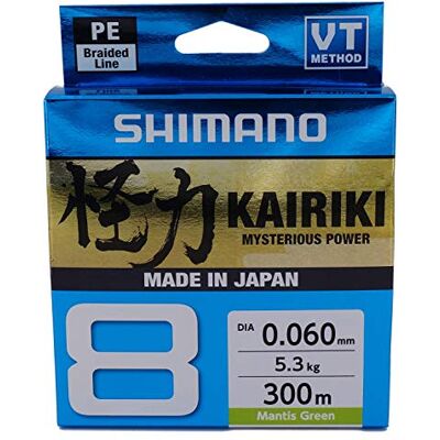 SHIMANO Kairiki 8, 300 Meter, Mantis Green, Braided Fishing Line, 59WPLA68R0 SHIMANO Kairiki 8, 300 Meter, Mantis Green, Braided Fishing Line, 59WPLA68R0