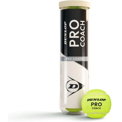 Dunlop Tennisball Pro Coach für Coaching und Trainingseinheiten (4 Bälle), Gelb Dunlop Tennisball Pro Coach für Coaching und Trainingseinheiten (4 Bälle), Gelb