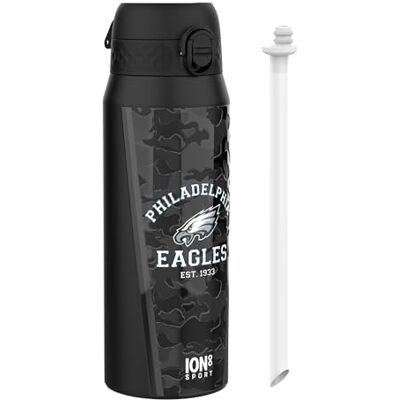 ion8 NFL Edelstahl-Trinkflasche, Auslaufsicher, Einhandöffnung, Sichere Verriegelung, Spülmaschinenfest, Tragegriff, Langlebig, Ideal für Sport ion8 NFL Edelstahl-Trinkflasche, Auslaufsicher, Einhandöffnung, Sichere Verriegelung, Spülmaschinenfest, Tragegriff, Langlebig, Ideal für Sport