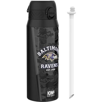 ion8 NFL Edelstahl-Trinkflasche, Auslaufsicher, Einhandöffnung, Sichere Verriegelung, Spülmaschinenfest, Tragegriff, Langlebig, Ideal für Sport ion8 NFL Edelstahl-Trinkflasche, Auslaufsicher, Einhandöffnung, Sichere Verriegelung, Spülmaschinenfest, Tragegriff, Langlebig, Ideal für Sport