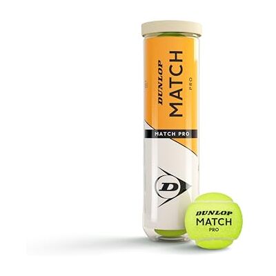 Dunlop Tennisbälle Match Pro, 4 Bälle Amazon Exclusive Gummikern Nadelfilz Konstanter Bounce Match & Training Rasen Hartplatz Sand Dunlop Tennisbälle Match Pro, 4 Bälle Amazon Exclusive Gummikern Nadelfilz Konstanter Bounce Match & Training Rasen Hartplatz Sand