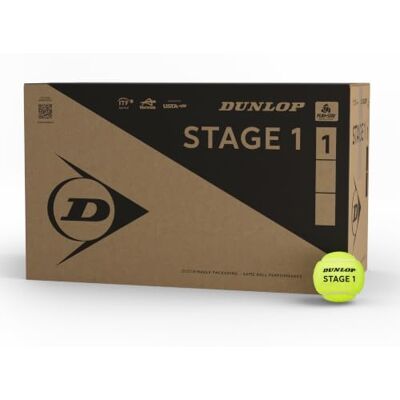 Dunlop Tennisbälle Stage 1 Green 25 % langsamer ITF-approved Einstieg ins Ganzfeld Mehr Kontrolle Spieler in Entwicklung Dunlop Tennisbälle Stage 1 Green 25 % langsamer ITF-approved Einstieg ins Ganzfeld Mehr Kontrolle Spieler in Entwicklung