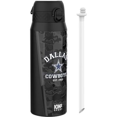ion8 NFL Edelstahl-Trinkflasche, Auslaufsicher, Einhandöffnung, Sichere Verriegelung, Spülmaschinenfest, Tragegriff, Langlebig, Ideal für Sport ion8 NFL Edelstahl-Trinkflasche, Auslaufsicher, Einhandöffnung, Sichere Verriegelung, Spülmaschinenfest, Tragegriff, Langlebig, Ideal für Sport