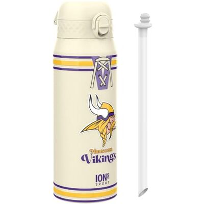 ion8 NFL Edelstahl-Trinkflasche, Auslaufsicher, Einhandöffnung, Sichere Verriegelung, Spülmaschinenfest, Tragegriff, Langlebig, Ideal für Sport ion8 NFL Edelstahl-Trinkflasche, Auslaufsicher, Einhandöffnung, Sichere Verriegelung, Spülmaschinenfest, Tragegriff, Langlebig, Ideal für Sport