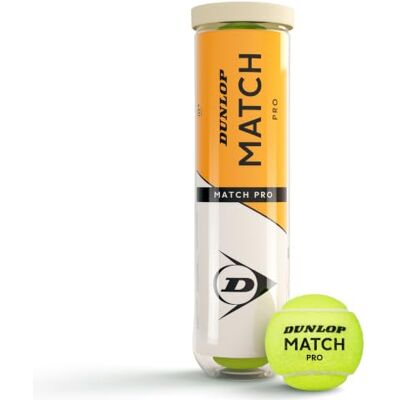 Dunlop Tennisbälle Match Pro, 4 Bälle Amazon Exclusive Gummikern Nadelfilz Konstanter Bounce Match & Training Rasen Hartplatz Sand Dunlop Tennisbälle Match Pro, 4 Bälle Amazon Exclusive Gummikern Nadelfilz Konstanter Bounce Match & Training Rasen Hartplatz Sand