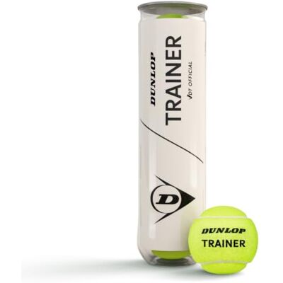 Dunlop Tennisbälle Trainer, 4 Bälle VDT-empfohlen Premium-Gummikern Webfilz Elite-Training Konstanter, langanhaltender Bounce Dunlop Tennisbälle Trainer, 4 Bälle VDT-empfohlen Premium-Gummikern Webfilz Elite-Training Konstanter, langanhaltender Bounce