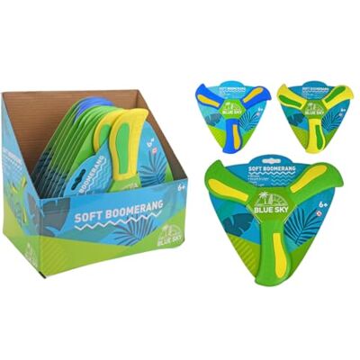 Blue Sky Bumerang Outdoor-Spiel 047705 Zufällige Farbe Schaumstoff 23 cm Spielzeug für Kinder und Erwachsene Weich Leicht Innen Außen Wurfspiel Indoor Ab 6 Jahren Blue Sky Bumerang Outdoor-Spiel 047705 Zufällige Farbe Schaumstoff 23 cm Spielzeug für Kinder und Erwachsene Weich Leicht Innen Außen Wurfspiel Indoor Ab 6 Jahren