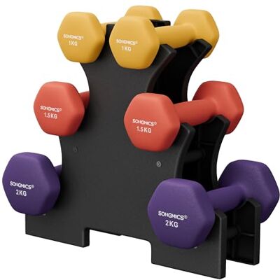 SONGMICS Hantel-Set, 3 Paar, 1kg-3kg,9kg oder 12kg, Aufbewahrung, Fitnessstudio, Krafttraining, rutschfeste Neopren-Beschichtung SONGMICS Hantel-Set, 3 Paar, 1kg-3kg,9kg oder 12kg, Aufbewahrung, Fitnessstudio, Krafttraining, rutschfeste Neopren-Beschichtung