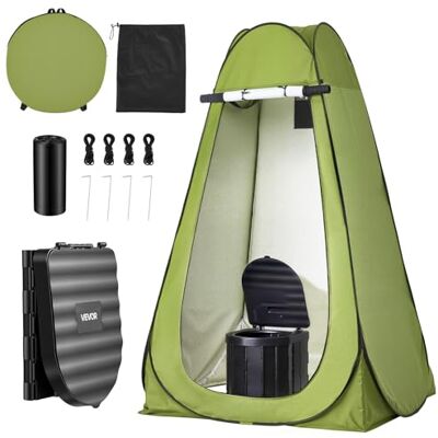 VEVOR Tragbare Campingtoilette 150 kg Belastbar, Mobile Toilette Faltbar, Reisetoilette mit Tragetasche & Müllbeuteln & Aufklappbarem Sichtschutzzelt, Geeignet für Wohnmobilreisen Camping Wandern VEVOR Tragbare Campingtoilette 150 kg Belastbar, Mobile Toilette Faltbar, Reisetoilette mit Tragetasche & Müllbeuteln & Aufklappbarem Sichtschutzzelt, Geeignet für Wohnmobilreisen Camping Wandern