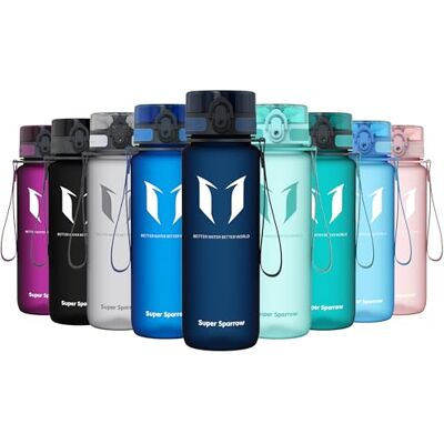 Super Sparrow Sparrow Trinkflasche 500ml/750ml/1L BPA-frei Tritan Wasserflasche 1-Klick Sportflasche, Auslaufsicher, Leicht, Spülmaschinenfest, Flip Top Flaschen, Sport, Schule, Fitness, Gym, Büro, Reisen, Fahrrad Super Sparrow Sparrow Trinkflasche 500ml/750ml/1L BPA-frei Tritan Wasserflasche 1-Klick Sportflasche, Auslaufsicher, Leicht, Spülmaschinenfest, Flip Top Flaschen, Sport, Schule, Fitness, Gym, Büro, Reisen, Fahrrad