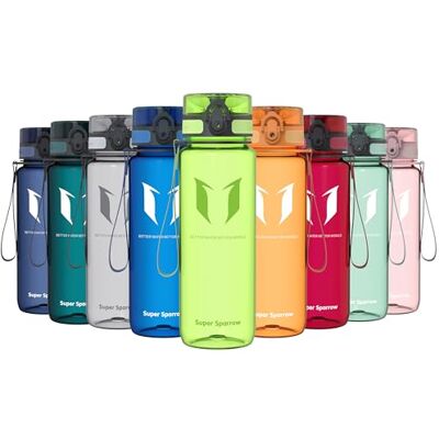 Super Sparrow Sparrow Trinkflasche 500ml/750ml/1L BPA-frei Tritan Wasserflasche 1-Klick Sportflasche, Auslaufsicher, Leicht, Spülmaschinenfest, Flip Top Flaschen, Sport, Schule, Fitness, Gym, Büro, Reisen, Fahrrad Super Sparrow Sparrow Trinkflasche 500ml/750ml/1L BPA-frei Tritan Wasserflasche 1-Klick Sportflasche, Auslaufsicher, Leicht, Spülmaschinenfest, Flip Top Flaschen, Sport, Schule, Fitness, Gym, Büro, Reisen, Fahrrad