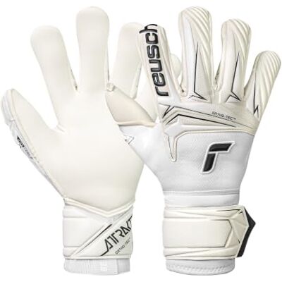 Reusch Profi Torwarthandschuhe Erwachsene Fingerschutz extremer Grip perfekte Passform, für Training & Spiel, geeignet für Kunstrasen & Naturrasen, Größe 7,5-12, Attrakt Gold X Ortho-Tec Reusch Profi Torwarthandschuhe Erwachsene Fingerschutz extremer Grip perfekte Passform, für Training & Spiel, geeignet für Kunstrasen & Naturrasen, Größe 7,5-12, Attrakt Gold X Ortho-Tec