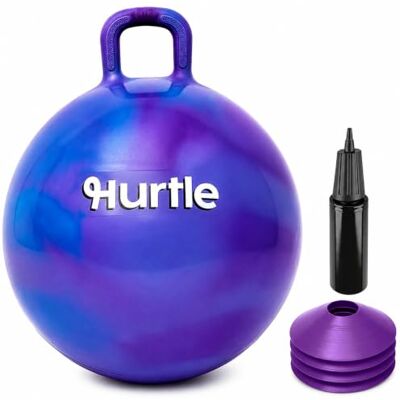 Hurtle Hüpfball Kinder ab 3 Jahren, 51 cm Hüpftier mit stabilem Griff Marmorierte Blau-Lila-Optik, ungiftiges PVC, bis 120 kg belastbar, inkl. Pumpe & 4 Hütchen, rutschfest. Hurtle Hüpfball Kinder ab 3 Jahren, 51 cm Hüpftier mit stabilem Griff Marmorierte Blau-Lila-Optik, ungiftiges PVC, bis 120 kg belastbar, inkl. Pumpe & 4 Hütchen, rutschfest.