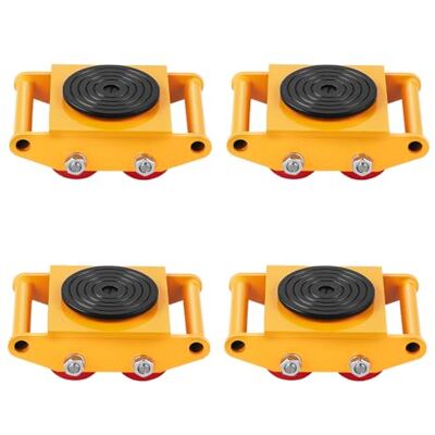 VEVOR 4pcs Machinery Mover, 8T Machinery Skate Dolly, 8000 kg Maschinen Mover Skate, Maschinen Mover Skate w/ 360° Rotation Cap and 4 Rollen, Heavy Duty Industrial Moving Equipment, Gelb VEVOR 4pcs Machinery Mover, 8T Machinery Skate Dolly, 8000 kg Maschinen Mover Skate, Maschinen Mover Skate w/ 360° Rotation Cap and 4 Rollen, Heavy Duty Industrial Moving Equipment, Gelb