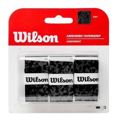 WILSON AbsorbX Overgrip Tennis 3er-Pack, Ultra-saugfähig, Außergewöhnlicher Grip, Langlebig, Leicht, Mühelos zu handhaben WILSON AbsorbX Overgrip Tennis 3er-Pack, Ultra-saugfähig, Außergewöhnlicher Grip, Langlebig, Leicht, Mühelos zu handhaben