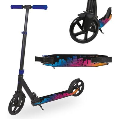 Schildkröt City Scooter Street Artist 2.0 I Aluminium Scooter 200 mm Räder I XXL-Deck 57 x 11,5 cm I 5-Fach höhenverstellbarer Lenker 79–100 cm I klappbar I ABEC7 Kugellager I bis 100 kg Schildkröt City Scooter Street Artist 2.0 I Aluminium Scooter 200 mm Räder I XXL-Deck 57 x 11,5 cm I 5-Fach höhenverstellbarer Lenker 79–100 cm I klappbar I ABEC7 Kugellager I bis 100 kg