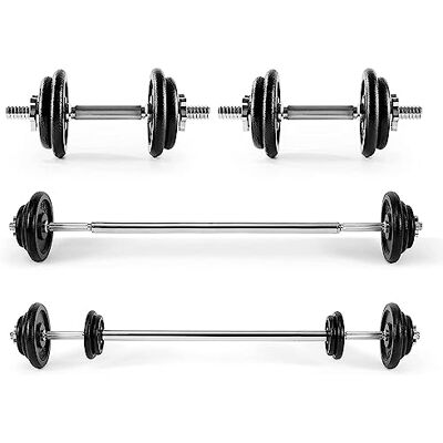 Ultrasport Hantelscheiben, Set, 4 Hantelgewichte im Set, 15Kg oder 25Kg, für Kurzhanteln und Langhantelstangen, mit Eingriffen für freies Training, 30 KG Metall-komplett-Set Ultrasport Hantelscheiben, Set, 4 Hantelgewichte im Set, 15Kg oder 25Kg, für Kurzhanteln und Langhantelstangen, mit Eingriffen für freies Training, 30 KG Metall-komplett-Set