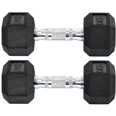 HOMCOM 4-20 Kg Hexagon Hanteln 2er Set mit Gerändeltem Griff Kurzhanteln Kurzhantelset aus Gusseisen, für Männer Frauen, Zuhause, Fitnessstudio, Krafttraining HOMCOM 4-20 Kg Hexagon Hanteln 2er Set mit Gerändeltem Griff Kurzhanteln Kurzhantelset aus Gusseisen, für Männer Frauen, Zuhause, Fitnessstudio, Krafttraining