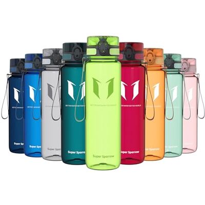 Super Sparrow Sparrow Trinkflasche 500ml/750ml/1L BPA-frei Tritan Wasserflasche 1-Klick Sportflasche, Auslaufsicher, Leicht, Spülmaschinenfest, Flip Top Flaschen, Sport, Schule, Fitness, Gym, Büro, Reisen, Fahrrad Super Sparrow Sparrow Trinkflasche 500ml/750ml/1L BPA-frei Tritan Wasserflasche 1-Klick Sportflasche, Auslaufsicher, Leicht, Spülmaschinenfest, Flip Top Flaschen, Sport, Schule, Fitness, Gym, Büro, Reisen, Fahrrad