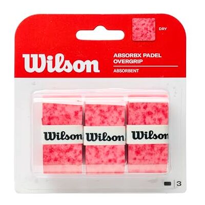 WILSON AbsorbX Padel Overgrip, 3er-Pack, Rot WILSON AbsorbX Padel Overgrip, 3er-Pack, Rot