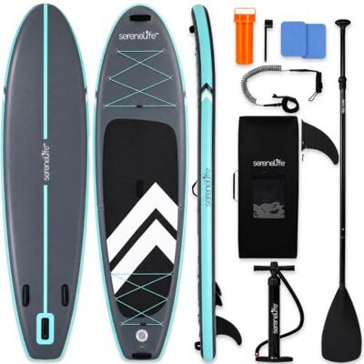 SereneLife Stand Up Paddling Board Aufblasbar, SUP 84cm bis 160kg für Erwachsene – Standup Paddle Board Set mit Paddel, Pumpe, Rucksack SereneLife Stand Up Paddling Board Aufblasbar, SUP 84cm bis 160kg für Erwachsene – Standup Paddle Board Set mit Paddel, Pumpe, Rucksack