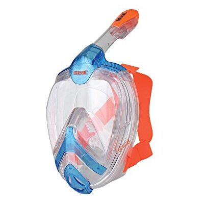 SEAC Unica, Vollgesichtsmaske zum Schnorcheln, Vollgesichtsmaske mit 180° Sichtfeld, S/M, blau/orange SEAC Unica, Vollgesichtsmaske zum Schnorcheln, Vollgesichtsmaske mit 180° Sichtfeld, S/M, blau/orange
