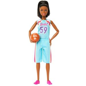 Barbie Made to Move Puppe und Accessoires, brünette Basketballspielerin mit abnehmbarem Sportdress mit Ball, 22 bewegliche Gelenke, HKT74 Barbie Made to Move Puppe und Accessoires, brünette Basketballspielerin mit abnehmbarem Sportdress mit Ball, 22 bewegliche Gelenke, HKT74