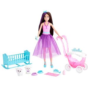 Barbie Dreamtopia Skipper Prinzessin Puppe, mit braunen Haaren, Zwei weiße Schafe, Tierkrippe, Accessoires, inkl. Skipper-Puppe, Geschenk für Kinder, Spielzeug ab 3 Jahre,HLC29 Barbie Dreamtopia Skipper Prinzessin Puppe, mit braunen Haaren, Zwei weiße Schafe, Tierkrippe, Accessoires, inkl. Skipper-Puppe, Geschenk für Kinder, Spielzeug ab 3 Jahre,HLC29