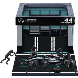 Bburago Formel 1 Pit Stop Mercedes AMG #Hamilton – Set 1:43 mit Figuren von Mechanikern, Stand und Zubehör – Offizielles F1-Modell, realistische Details – Sammler-Edition Bburago Formel 1 Pit Stop Mercedes AMG #Hamilton – Set 1:43 mit Figuren von Mechanikern, Stand und Zubehör – Offizielles F1-Modell, realistische Details – Sammler-Edition