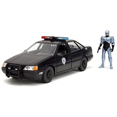 Jada Toys Robocop Figur mit Modellauto 1986er Ford Taurus (20 cm) zum Öffnen Cop-Roboter & Polizei-Auto aus Metall, OCP Fanartikel für Erwachsene und Kinder ab 8 Jahre Jada Toys Robocop Figur mit Modellauto 1986er Ford Taurus (20 cm) zum Öffnen Cop-Roboter & Polizei-Auto aus Metall, OCP Fanartikel für Erwachsene und Kinder ab 8 Jahre