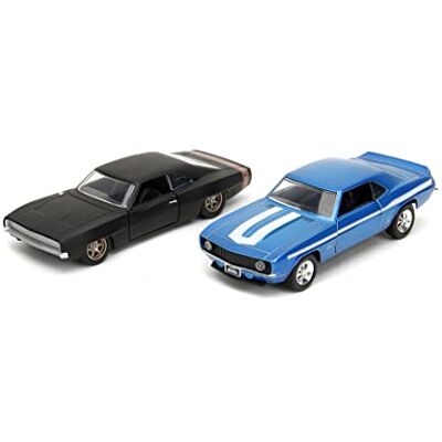 Jada Toys Fast and Furious Autos (2er-Set) 1969 Chevrolet Camaro & 1968 Dodge Charger Widebody 2 Legacy Series Modellautos mit Türen zum Öffnen, 1:32, 19cm, ab 8 Jahre, Wave 2, Set 1 Jada Toys Fast and Furious Autos (2er-Set) 1969 Chevrolet Camaro & 1968 Dodge Charger Widebody 2 Legacy Series Modellautos mit Türen zum Öffnen, 1:32, 19cm, ab 8 Jahre, Wave 2, Set 1