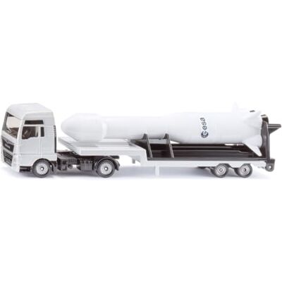 Siku 1758 MAN LKW mit ESA Rakete und Anhängerkupplung, 1:87, Metall-Karosserie, Silber-Weiß, Weltraum-Spielzeug-LKW für Raumfahrt-Fans Siku 1758 MAN LKW mit ESA Rakete und Anhängerkupplung, 1:87, Metall-Karosserie, Silber-Weiß, Weltraum-Spielzeug-LKW für Raumfahrt-Fans