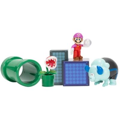 Nintendo Super Mario Bros. Wonder Diorama-Spielset Offiziell lizenziert, enthält Figuren von Bubble Mario, Bulrush und Piranha-Pflanze ca. 6.3cm, 3+ Nintendo Super Mario Bros. Wonder Diorama-Spielset Offiziell lizenziert, enthält Figuren von Bubble Mario, Bulrush und Piranha-Pflanze ca. 6.3cm, 3+