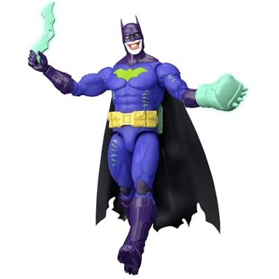 Mattel DC Premier Serie Jokerized Batman Actionfigur 16,5 cm Serie 2 Altered Superheld, 22 Bewegungspunkte, Stoffumhang, Waffenständer und Zubehör, JNF59 Mattel DC Premier Serie Jokerized Batman Actionfigur 16,5 cm Serie 2 Altered Superheld, 22 Bewegungspunkte, Stoffumhang, Waffenständer und Zubehör, JNF59
