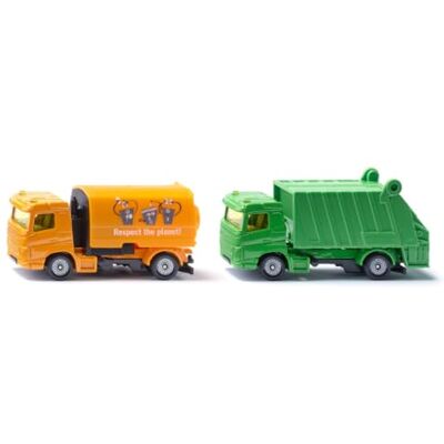 Siku 1687, Kommunal Set, Metall/Kunststoff, Orange/Grün, Spielzeugautos für Kinder, Kippbarer Aufbau, Zu öffnende Heckklappe Siku 1687, Kommunal Set, Metall/Kunststoff, Orange/Grün, Spielzeugautos für Kinder, Kippbarer Aufbau, Zu öffnende Heckklappe