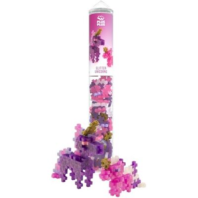 Plus-Plus 4373 Geniales Konstruktionsspielzeug, Glitzer Einhörner, Kreativ-Bausteine Tube, Bausteinset für Kinder, 100 Teile Plus-Plus 4373 Geniales Konstruktionsspielzeug, Glitzer Einhörner, Kreativ-Bausteine Tube, Bausteinset für Kinder, 100 Teile