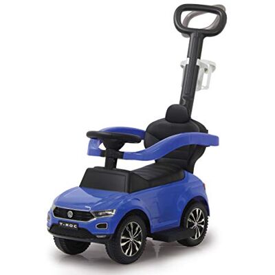 JAMARA 460462 Rutscher VW T-ROC 3in1-Kippschutz, Kofferraum, Schub-und Haltestange mit Lenkfunktion, Rückenlehne, seitlichen Schutzbügel, ausziehbare Fußauflage, Sound/Hupe am Lenkrad, blau JAMARA 460462 Rutscher VW T-ROC 3in1-Kippschutz, Kofferraum, Schub-und Haltestange mit Lenkfunktion, Rückenlehne, seitlichen Schutzbügel, ausziehbare Fußauflage, Sound/Hupe am Lenkrad, blau