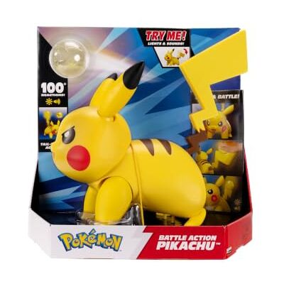 Pokémon Pokemon Battle Action Pikachu 30 cm Interaktive Figur Über 100+ einzigartige Reaktionen mit Lichtern und Sounds plus Schiffslauncher mit Zubehör Pokémon Pokemon Battle Action Pikachu 30 cm Interaktive Figur Über 100+ einzigartige Reaktionen mit Lichtern und Sounds plus Schiffslauncher mit Zubehör