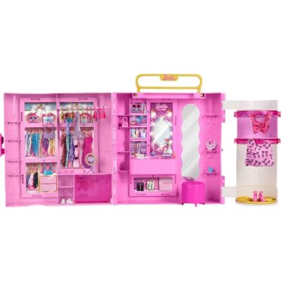 Barbie Spin & Style Kleiderschrank- und Ankleidezimmer- Spielset, Neu 2026 Tragbares Aufbewahrungsset mit mehreren Spielbereichen, inkl. Schminktisch, über 20 Teile, ab 3 Jahren, JNR16 Barbie Spin & Style Kleiderschrank- und Ankleidezimmer- Spielset, Neu 2026 Tragbares Aufbewahrungsset mit mehreren Spielbereichen, inkl. Schminktisch, über 20 Teile, ab 3 Jahren, JNR16