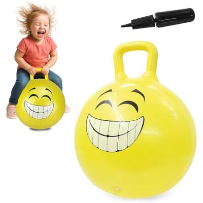 JAMARA 460457 Hüpfball Smile 450mm HoppyDoo Spielzeug für Kinder, Hüpfspielzeug Baby Indoor/Outdoor, Geschenk für Kids, Gartenspielzeug, Bouncy, Pflegeleicht, BPA frei, mit Pumpe JAMARA 460457 Hüpfball Smile 450mm HoppyDoo Spielzeug für Kinder, Hüpfspielzeug Baby Indoor/Outdoor, Geschenk für Kids, Gartenspielzeug, Bouncy, Pflegeleicht, BPA frei, mit Pumpe