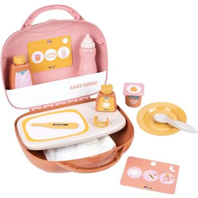 Smoby Baby Nurse Puppen-Pflegekoffer mit 13-teiligem Pflegezubehör Inkl. Teller, Fläschchen, Windel & Thermometer Für realistische Rollenspiele, für Kinder ab 3 Jahren, in Frankreich gefertigt Smoby Baby Nurse Puppen-Pflegekoffer mit 13-teiligem Pflegezubehör Inkl. Teller, Fläschchen, Windel & Thermometer Für realistische Rollenspiele, für Kinder ab 3 Jahren, in Frankreich gefertigt